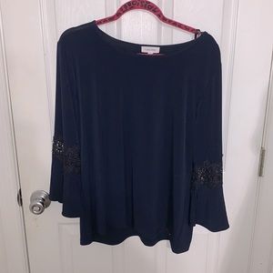 NWT: Calvin Klein Navy Blue Blouse